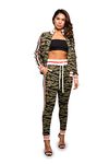 VICTORIOUS Women's 2 Piece Tracksuit Set - Long Sleeve Sweatshirts and Sweat Pants, Tiger Camo, XX-Large