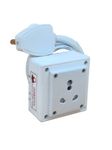 INDRICO Extension Board Heavy Duty 1 Socket 15A 16A 20A High Load Capacity 3000 Watts with 16A Big plug PVC White (3.1 Meter)