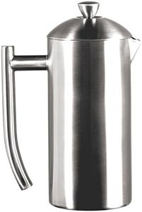 Frieling Double-Walled Stainless-Steel French Press Coffee Maker - Brushed 17 Ounces - Brushed Stainless French Press Coffee Maker - Stainless Steel French Press No Plastic