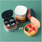 Hidak Pill Case Portable Pill Box Organizer with 4 Compartments for Pocket or Purse,Daily Pill Container Weekly Pill Organizer for Outdoor Camping Traveling (Multi Color)