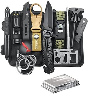 Kit Sopravvivenza Uomo Regali per Lui Papà - Professionale Kit di Sopravvivenza Survival Accessori per Gli Sport All'aperto, Campeggio, Alpinismo, Idee Regalo Uomo Originali Regali