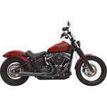 Bassani Manufacturing 1S72RB Road Rage 2-Into-1 Exhaust System - Black with Full Black Heat Shields