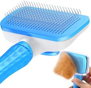 ACE2ACE Haustier Hundebürste Katzenbürste, Haustier Bürsten, Hundebürste Katzenbürste für Langhaar und Kurzhaar, Sauberes Haustierhaar von der Bürste mit Einem Knopf, Blau