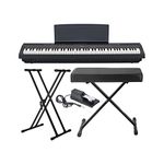 Yamaha P125 88 Weighted Key Digital Piano Bundle with Knox Double X Stand, Knox Large Bench and Sustain Pedal (4 items)