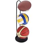 Navaris Football Stand - Sport Ball Storage Rack - Sports Equipment Display Stands - Ideal for Garages, Gyms, Entrances - Ball Holder for Football, Basketball & More - 70 x 24.5 cm