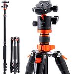 K&F Concept 72'' DSLR Camera Tripod Lightweight and Compact Aluminum Detachable Monopod Tripod with 360 Panorama Ball Head Quick Release Plate for DSLR Canon Nikon Sony Camera