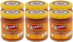 AYAM Thai Yellow Curry Paste | Smooth & Creamy | Gluten, Dairy & Egg Free | Great Taste | No Additives & No Added MSG - 6 x 185g