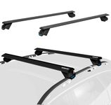 53” Pro Aluminum Universal Roof Rack Cross Bars keyed Locks Fully Assembled- Fit for Most SUVs Both Raised Side Rails and Integrated Rails Black