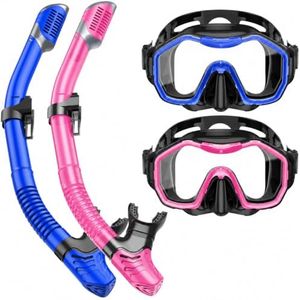Snorkeling Gear for Adult Kid - Anti-Fog Mask with Top Dry Valve