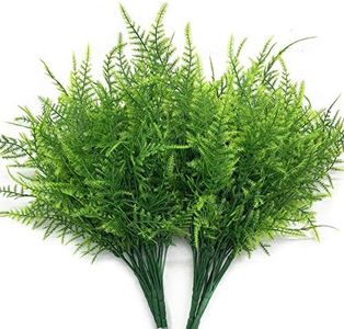 PASYOU Artificial Shrubs, Plastic Plants Fake Bushes Grass Greenery Leaves Shrub Bush Home Garden Indoor Outdoor Verandah Wedding Party DIY Table Arrangement Decoration Planting Filler 8 Bundles