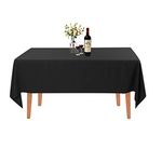 Waysle 60 x 102-Inch Rectangular Tablecloth, 100% Polyester Washable Table Cloth for 6Ft. Rectangle Table, Black