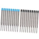 20 Pack Black & Blue Pen Refills Replacement Ink for Tactical Pen (10 Pcs Black, 10 Pcs Blue)