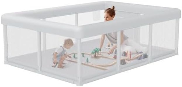Hiaksedt Large Baby Playpen 74x50 Inch PlayPen for Babies and Toddlers, Play Yards for Indoor & Outdoor with Zipper Gates, Breathable Mesh