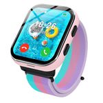 AYATAHA 4G Smart Watch for Kids, Smartwatch with Phone Call, Video, Camera, MP3, SOS, Music, Learn Card, and Puzzle Games, Gift for Boys and Girls for Ages 4-12 (Pink)