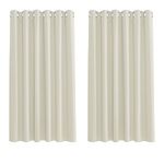 PONY DANCE Beige Curtains 90x54 Inch Bedroom Curtains Eyelet Thermal Insulated Curtains Room Darkening Curtains for Lounge/Living Room/Nursery, W90 X L54, 1 Pair, Light Beige