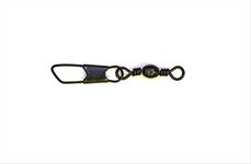 Eagle Claw Barrel Swivel with Safety Snap, Black Finish, Size 14