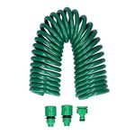 Jenngaoo 7.5M Garden Hose,Self Coiling Water Hose Retractable Pipe Coiled Water Hose Retractable Pipe With 2 Quick Connector And 1 G1/2 or G3/4 2-In-1connector