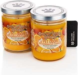 Pet Odor Exterminator Scented Candle Orange Lemon Splash - Pack of 2 - Odor Eliminating Candle Bundle with Ballard Products Car Air Freshener