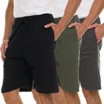 3 Pack Mens Jersey Shorts with Pockets and Drawstring – Soft Men's Lounge Shorts for The House, Sleep PJ, Pajamas – Up to 3XL