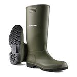 Unisex Dunlop Wellingtons Boots Ladies Women Mens High Calf Wellies Fully Waterproof Snow Rain Ankle Welly Muck Mucker Outdoor Mud Slip Resistant Shoes (Green, 9)