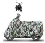 Caronix Chetak Electric Cover with Mirror Pocket, Belt & Buckle, Waterproof, Scratch Proof, Heat Resistant, DustProof - Forest Print - Chetak Electric Scooty Cover