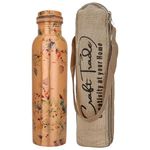 Craft Trade Copper Water Bottle 1 Liter Pure Copper Bottle 34 Oz Extra Large Ayurvedic Copper Vessel Drink More Water, Lower Your Sugar Intake Health Benefits Pitcher for Sport, Fitness, Yoga