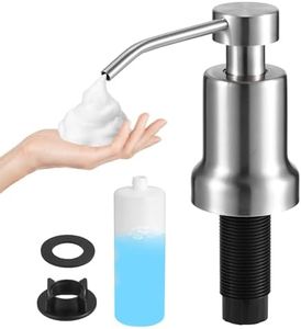 Yofidra Soap Dispenser for Kitchen Sink and Bathroom Countertop: Built in Foaming Sink Soap Dispenser Pump, Stainless Steel Foam Soap Pump with 17oz Under Counter Bottle