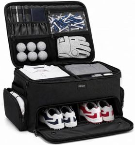 Golf Trunk Organizer with Separate Ventilated Compartment for 2 Shoes