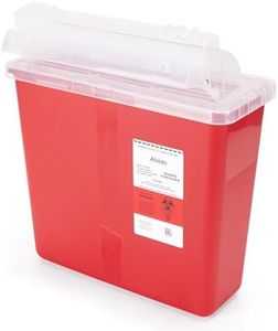 Alcedo Sharps Container for Home and Professional Use 5 Quart (1 Pack), Biohazard Needle and Syringe Disposal, Mailbox Style Lid, Medical Grade