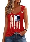 Womens American Flag Hollow Out Swe