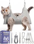 Loflaze Dog Grooming Hammock Harness for Dogs & Cats with Pet Nail Clipper Trimmer - Cat Hanger Sling for Trimming Clipping Nails- Dog Hammock Restraint Bag for Small Medium Large Dog （ Grey XS）