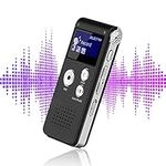 ENLENCE 8GB Digital Voice Recorder, Rechargeable USB LCD Dictaphone& MP3 Player with Microphone, Portable Mini Audio Recorder for Meeting/Interview/Lecture/Class