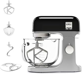 Kenwood kMix Stand Mixer for Baking, Stylish Kitchen Mixer with K-Beater, Dough Hook and Whisk, 5L Glass Bowl, Removable Splash Guard, 1000 W, Black