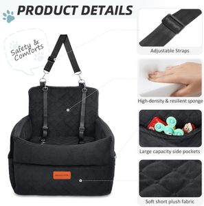 HEGGCOOE Small Dog Car Seat – Portable Pet Booster for Cars