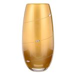 DIAMANTE Swarovski Gold Metallic Silhouette Barrel Bullet Vase with Swarovski Crystals - 25cm