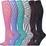 LEVSOX Compression Socks Women and Men, 20-30mmHg, Best for Nurses, Travel, Pregnancy, 6 Pairs Mix H, X-Large