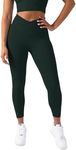 YITTY Active Women's UltraLuxe Crossover High-Waist Legging, Athleisure, 4-Way-Stretch, Everpine, L, 7/8 Length