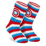 Marvel Mens Slipper Socks, Bed Socks with Sherpa Lining Non Slip - Mens Gifts (Multi)