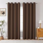 Homestan Blackout Curtains 9 Feet Long Set of 2 Room Darkening Long Door Curtain (Brown)