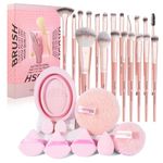 MAANGE Makeup Brushes 30 Pcs Makeup Tool Set with Gift Box, Multi-functional Makeup Kit Powder Brush Make up Brushes Set for Women Girl (Pink, 30 Piece Set)