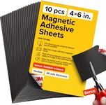 Magnetic Sheets with Adhesive Backing - 10 PCs Each 10 cm x 15 cm (4" x 6") - Flexible Magnetic Paper for Craft and DIY - Peel and Stick Magnet Sheets for Picture and Photo Magnets