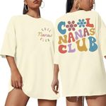 EGELEXY Nana Shirts Nana Club Outfits Women Grandma Graphic Tees Funny Nana Gifts Shirt Vacation Short Sleeves Tops, Apricot, Medium