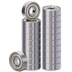 20 Pack 608ZZ Ball Bearing, Bearing Steel & Double Iron Sealed Miniature Deep Groove 608zz Bearings for Skateboards, Inline Skates, Scooters, Roller Blade Skates & Long Boards (8mm x 22mm x 7mm)