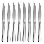 Steak Knife Set, Kyrtaon Serrated Knife, Stainless Steel Sharp Knives Set, Dinner Knifes Set of 8, Dishwasher Safe Sturdy and Easy to Clean