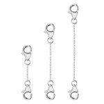 Necklace Extender White Gold Plated Brass Chain Extenders Extension for Necklace Bracelet Anklet（1 2 3 inch）