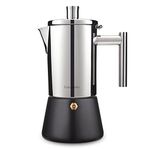 Easyworkz Diego Stovetop Espresso Maker Stainless Steel Italian Coffee Machine Maker 4cup 200ml Induction Moka Pot