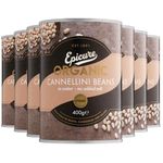 Epicure Organic Tinned Cannellini Beans in Water, No Added Salt, 400 g (Pack of 6)