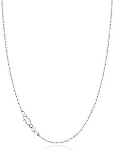 Jewlpire Solid 925 Sterling Silver Chain Necklace for Women, 1.2mm Cable Chain Silver Chain for Women Thin & Dainty & Sturdy Women's Chain Necklaces 18 Inch