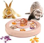 Antidious Interactive Pet Treat Game Rabbit Toys,Ferrets Toys, Slow Feeder Function Benefit for Digestion, Keep pet's Mind Active and Alert,Pink