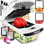 Vegetable Chopper Vegetable Cutter - Food Onion Salad Veggie Chopper with Container - French Fry Potato Dicer Slicer Cutter - Kitchen Tools & Gadgets (2-in-1 White)